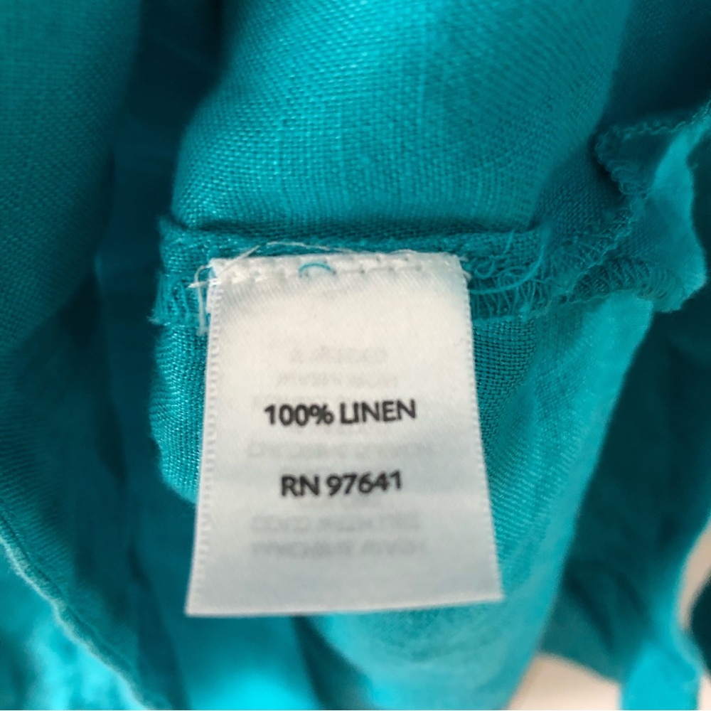 J. Jill 100% Linen Turquoise Tunic Top Size Small - Picture 5 of 8